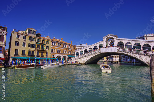 Rialto bridge in Venice city  Italy. day scene