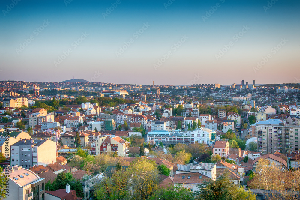 Belgrade, Serbia - April 10, 2017: Panoramic view of Belgrade