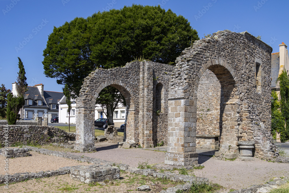 Roman ruins in the port of St Malo - Brittany - France