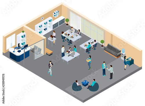 Office Isometric Composition
