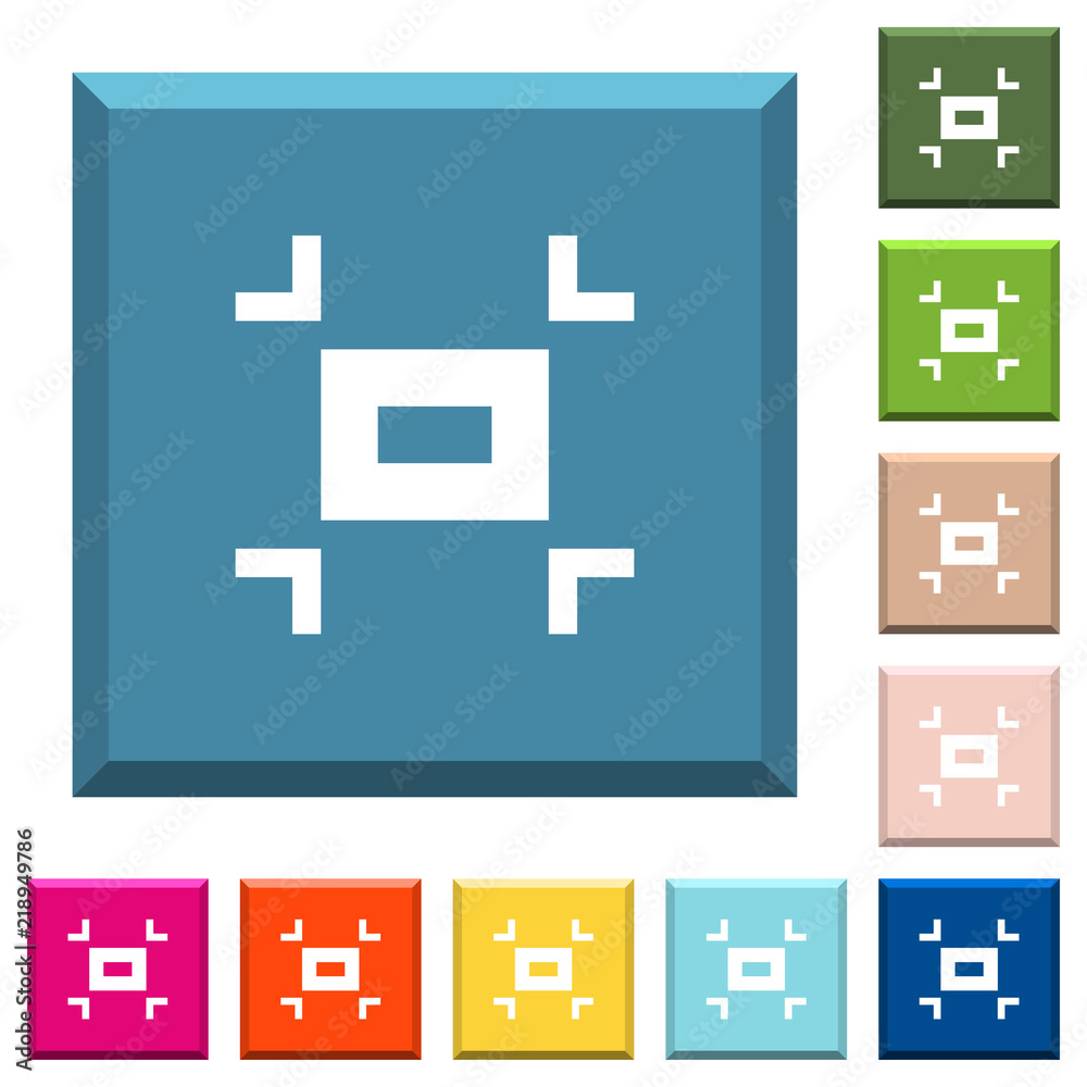 Small screen white icons on edged square buttons Small screen white icons on edged square buttons