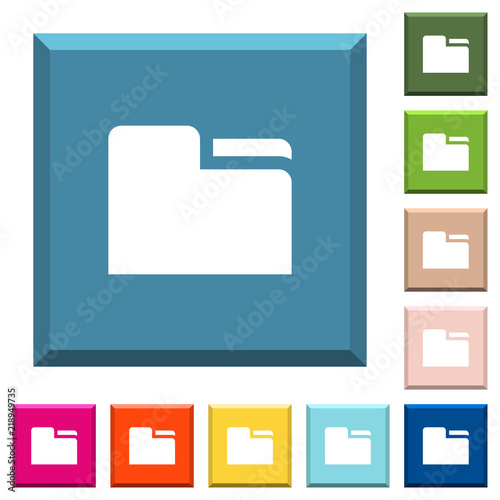 Tab folder white icons on edged square buttons