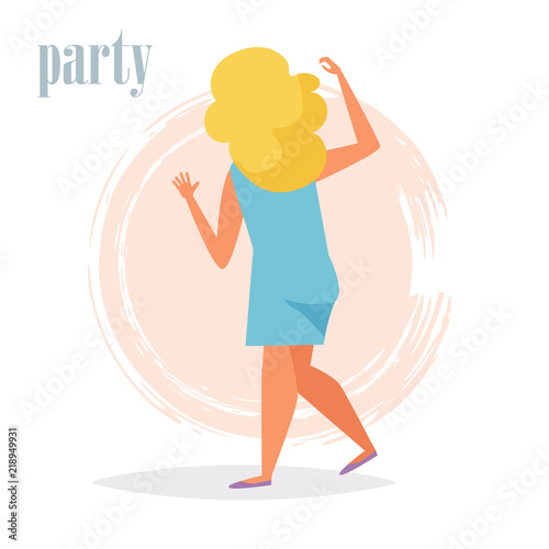 Dancing. Office party. Character Vector. Cartoon. Isolated art on white
