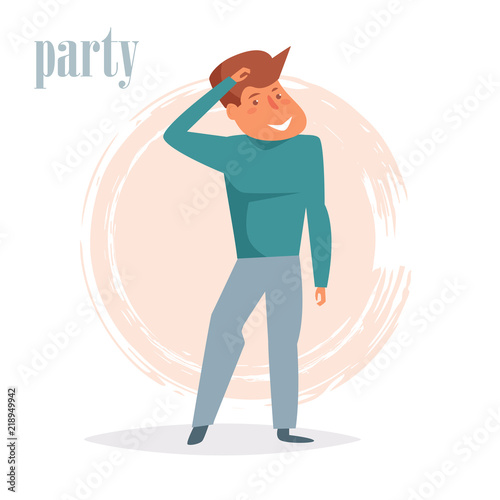Dancing. Office party. Character Vector. Cartoon. Isolated art on white