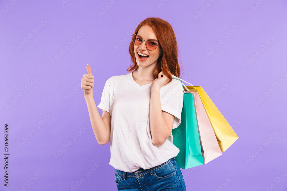 Portrait of a shocked young girl in sunglasses Portrait of a shocked young girl in sunglasses