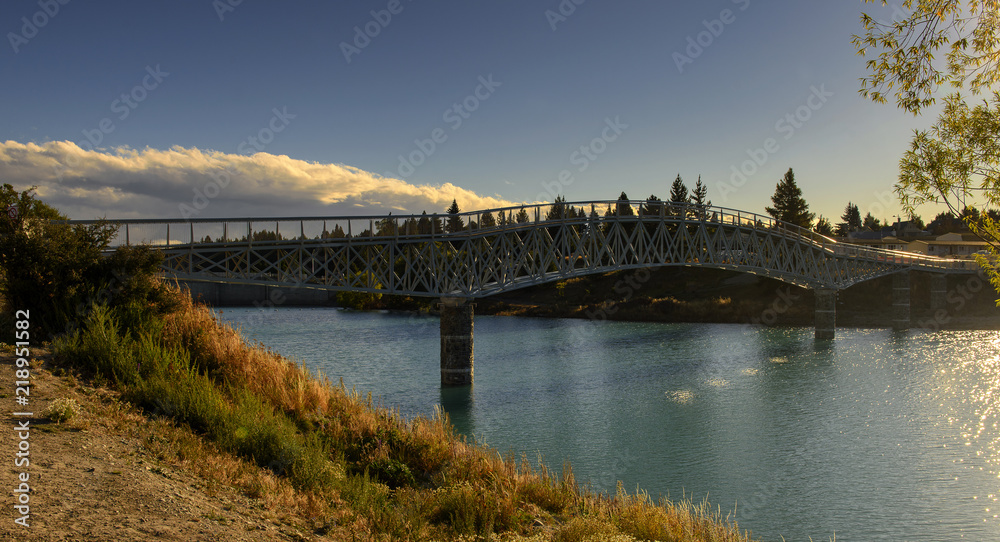 Walking Bridge to the Church of the Good Shepherd at Lake Tekapo, New Zealand