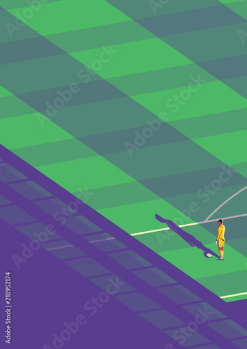 football goalkeeper stood alone on the pitch 