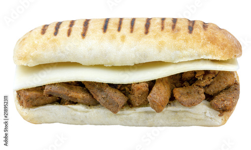 Spicy Meat and Cheese Panini Isolated