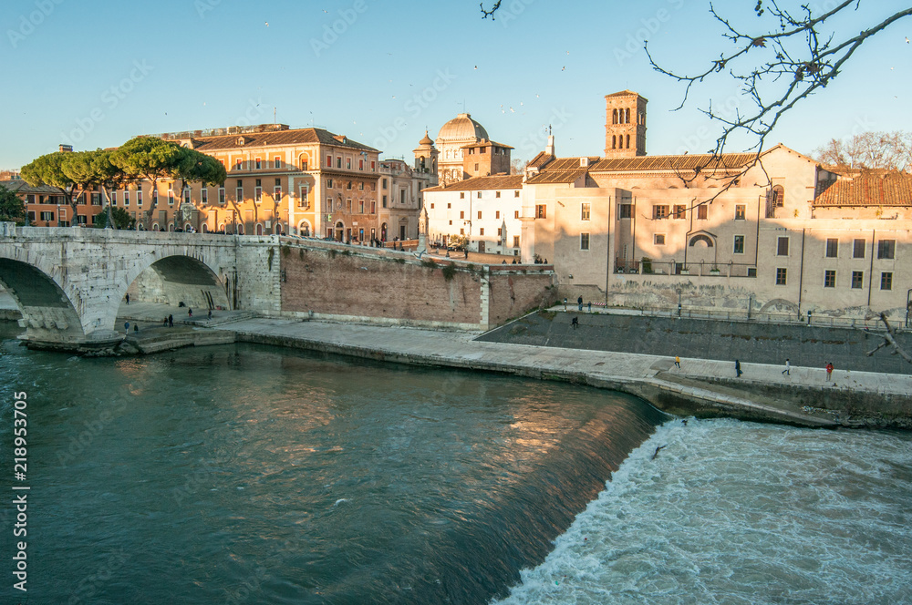 Old bridge in Rome, Italy