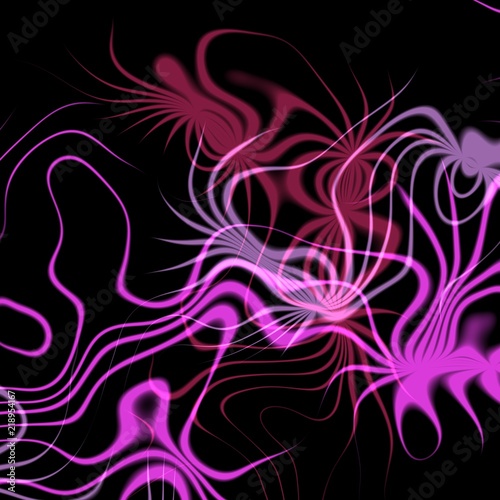 Pink plasmatic lighting texture with black background, beautiful abstract texture