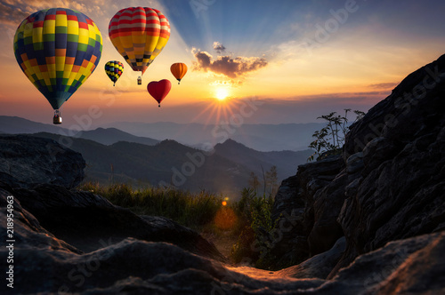 Hot air balloons at Doi Pha Tang.