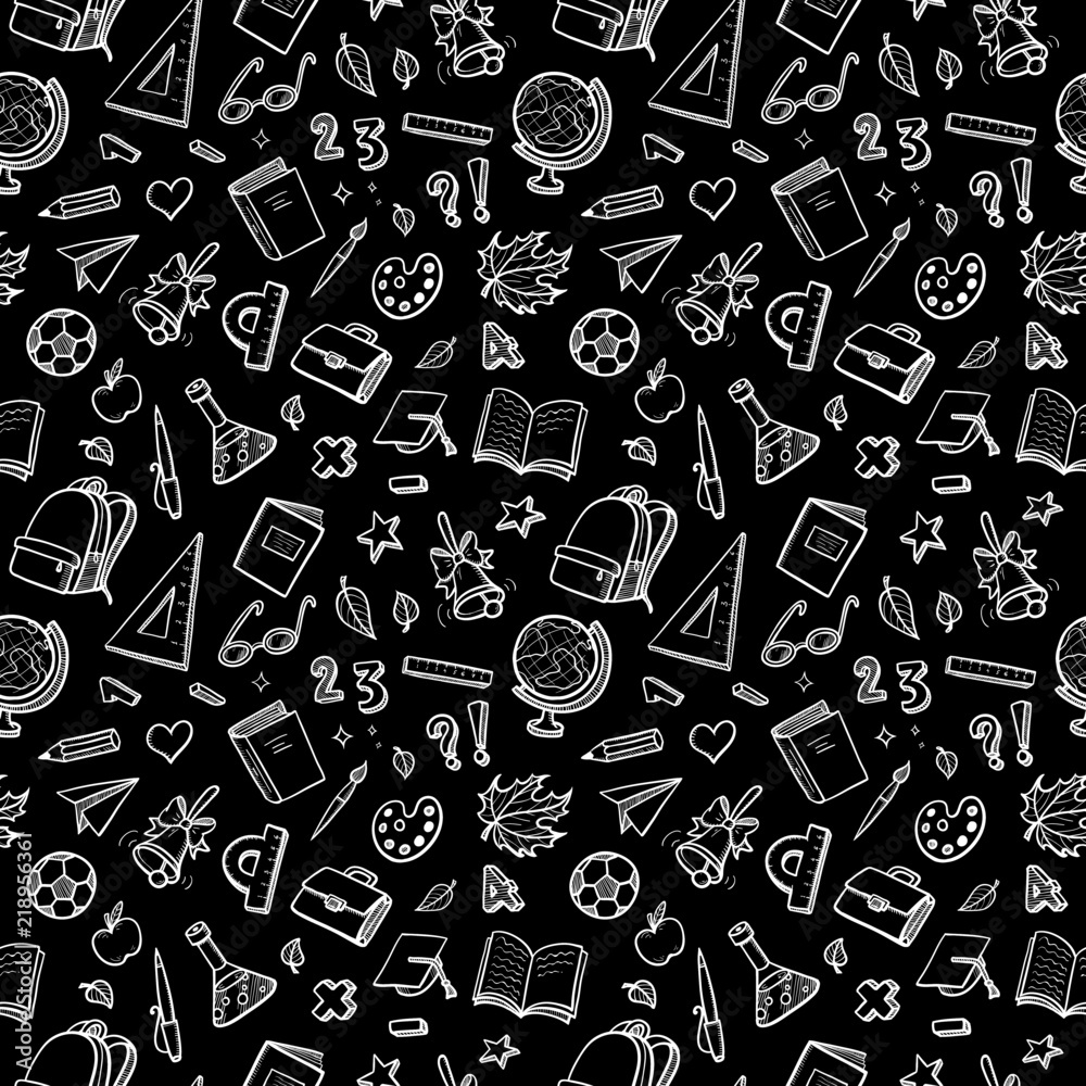 School big pattern black School big pattern black