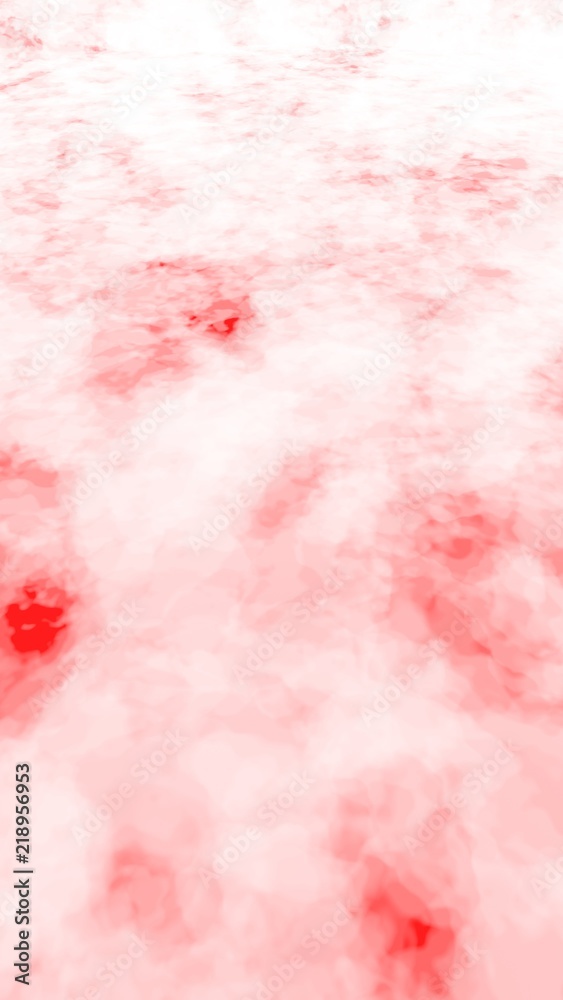 Background of abstract white color smoke isolated on red color background. The wall of white fog. 3D illustration
