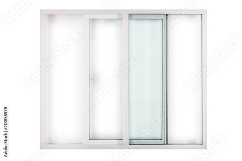 Fototapeta Naklejka Na Ścianę i Meble -  sliding white window door on white background