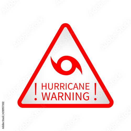 Warning hurricane road sign