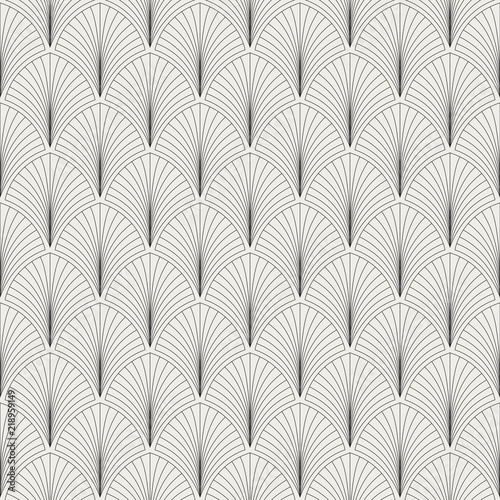 Vector Art Deco Style Seamless Pattern. Abstract Ornament Background.