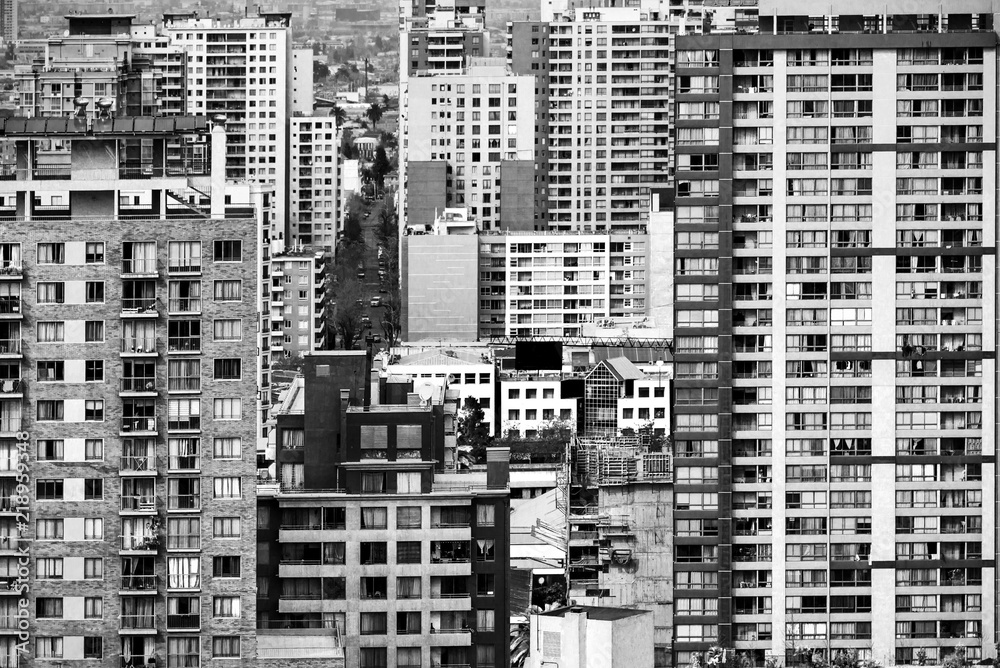 Obraz premium Abstract view of buildings in the city of Santiago, Chile