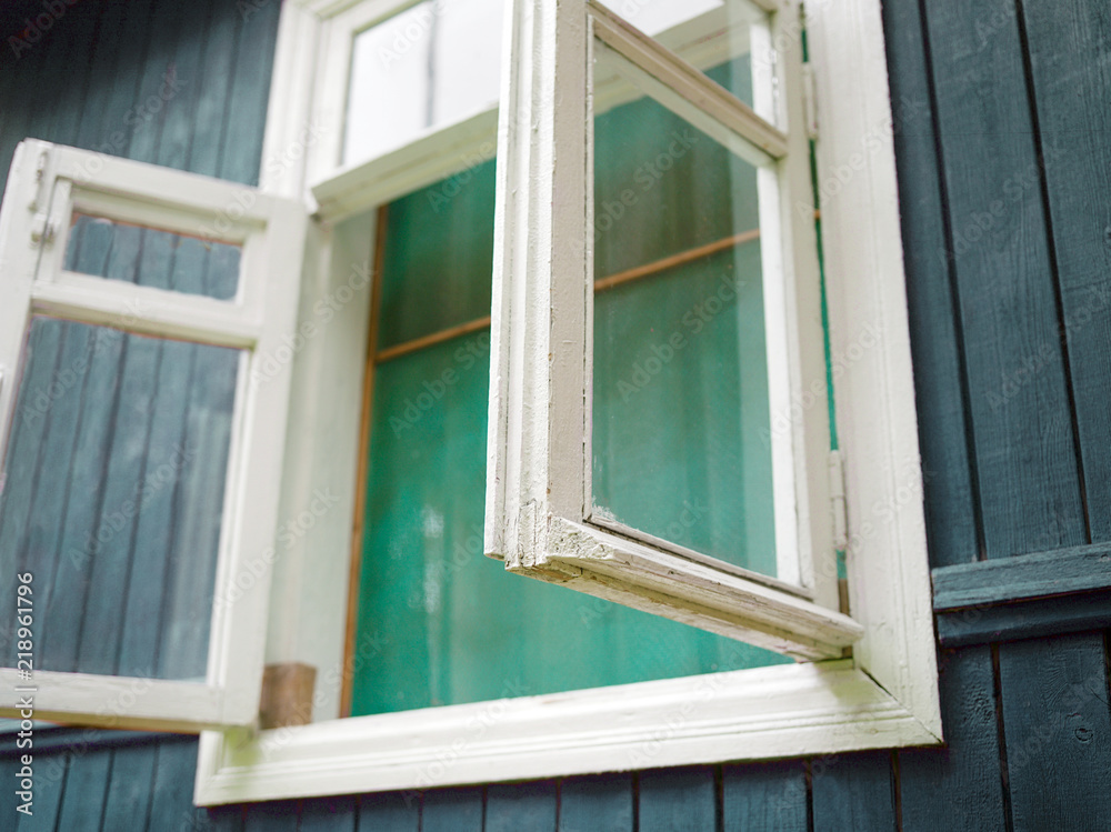 Fototapeta premium window with mosquito net