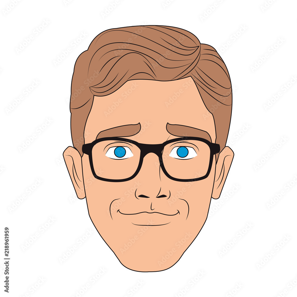 Man face with glasses pop art cartoon vector illustration graphic design Man face with glasses pop art cartoon vector illustration graphic design