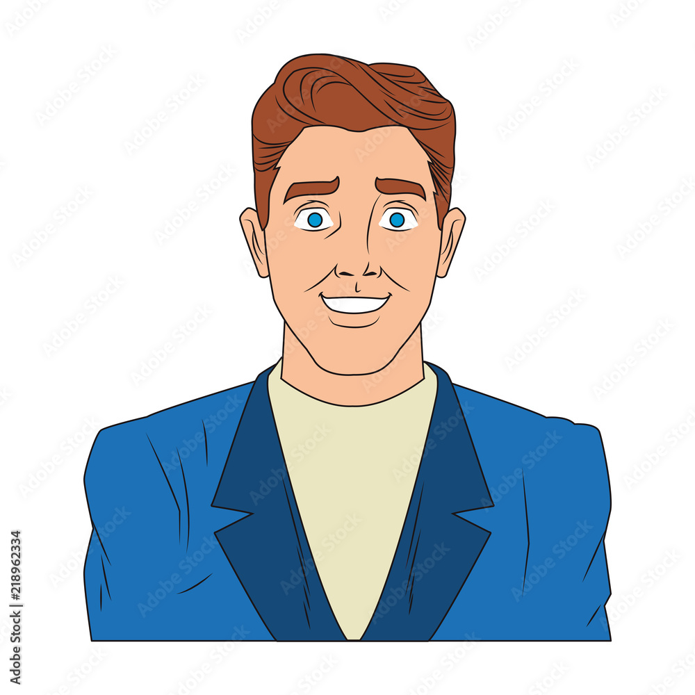 Businessman profile pop art cartoon vector illustration graphic design Businessman profile pop art cartoon vector illustration graphic design