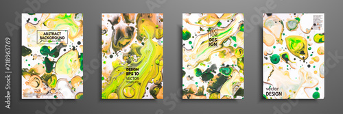 Hand drawn collection of card made by acrylic homemade texture. Liquid colorful texture. Fluid art. Abstract painting templates. Design for banner, poster, cover, invitation, placard, brochure, flyer