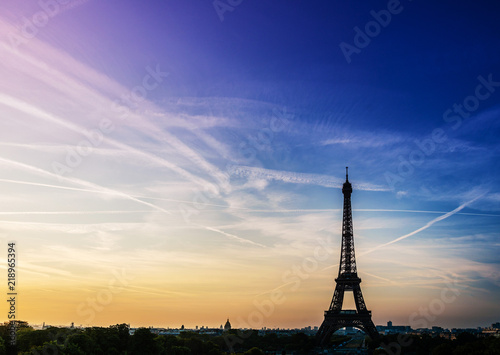 beautiful Parisian sunshine streets view,france Europe © ilolab