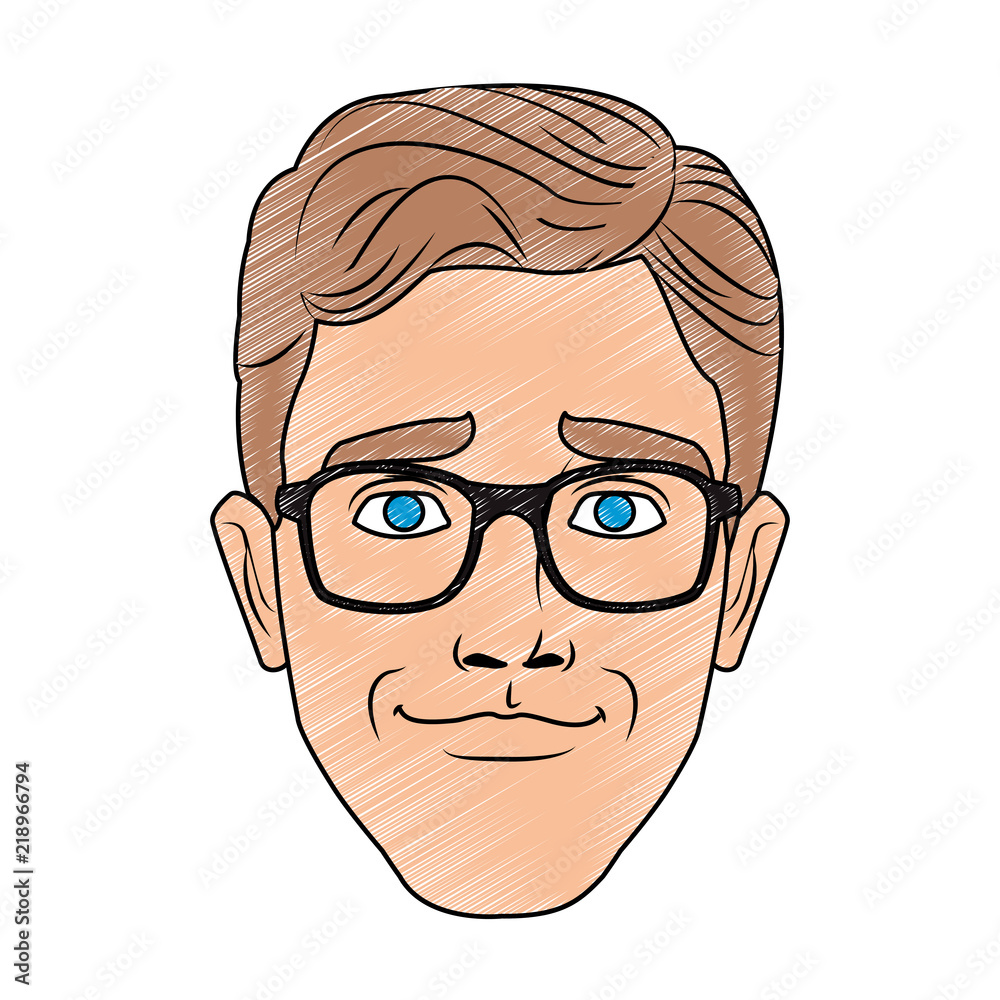 Man face with glasses pop art cartoon vector illustration graphic design  Stock Vector | Adobe Stock