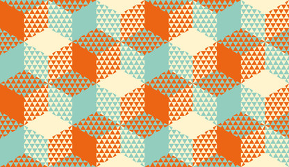Fototapete Retro-Muster Geometrisches Muster mit Sechsecken Dreiecken  © galyna_p
