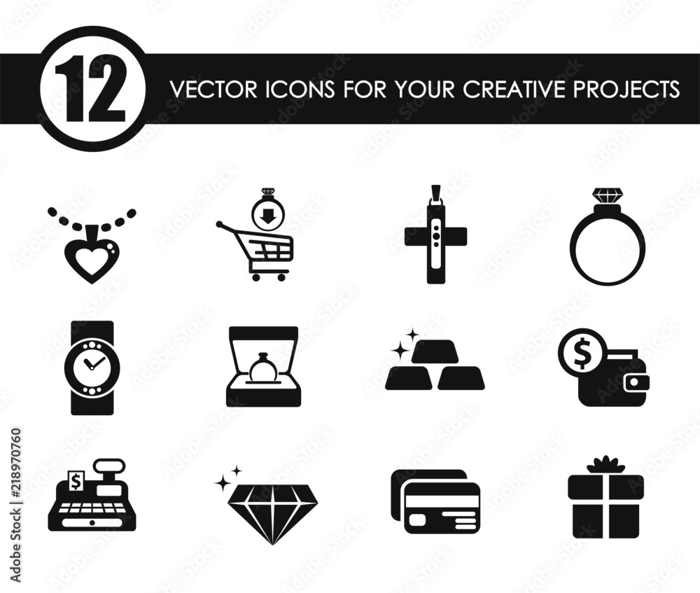 jewerly store vector icons for your creative ideas jewerly store vector icons for your creative ideas