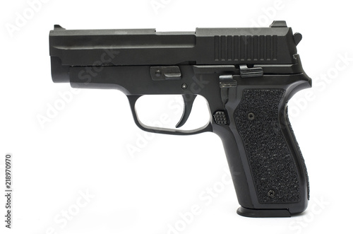 automatic pisto, handgun.l on a white background