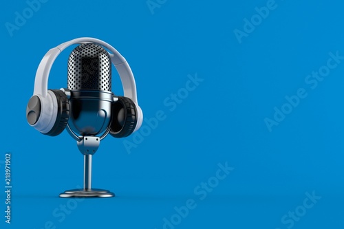 Radio microphone with headphones