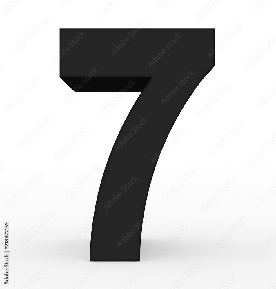 number 7 3d black isolated on white number 7 3d black isolated on white
