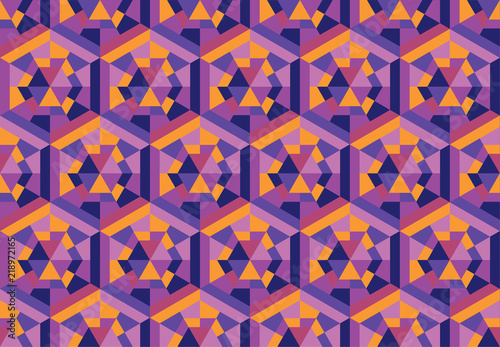Violet and orange geometric...