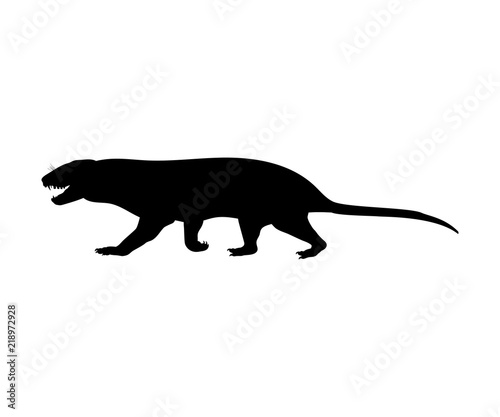 Tritylodontydae silhouette extinct mammalian animal