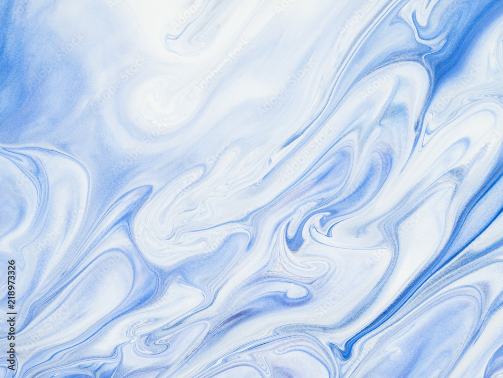 Obraz premium Blue marble abstract hand painted background