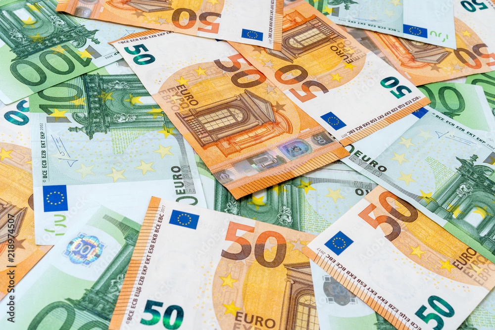 Fifty and one hundred Euro banknotes Fifty and one hundred Euro banknotes