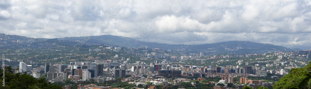 View of city line from the Avila Mountain Caracas Venezuela