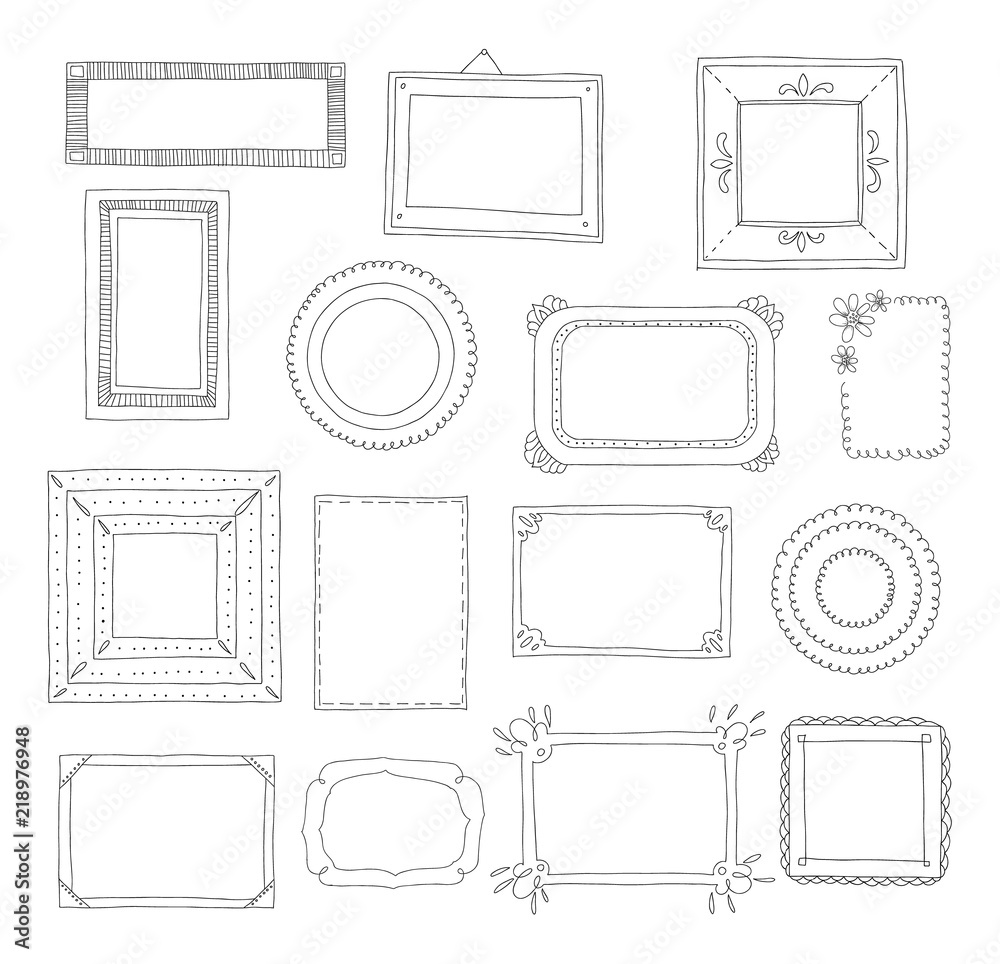 Decorative set template photo frames isolated on white background. Scrapbook or digital concept. These photo frames you can use for kids picture or your love story. Vector illustration. Decorative set template photo frames isolated on white background. Scrapbook or digital concept. These photo frames you can use for kids picture or your love story. Vector illustration.