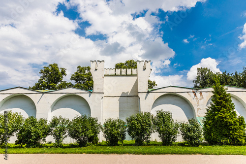 walls of The Nikolo-Ugreshsky Monastery, a stauropegic Russian Orthodox monastery of St. Nicholas the Miracle-Worker located in a suburb of Moscow, Russia photo