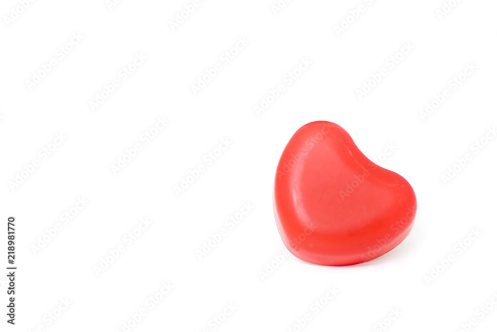 red heart on white background