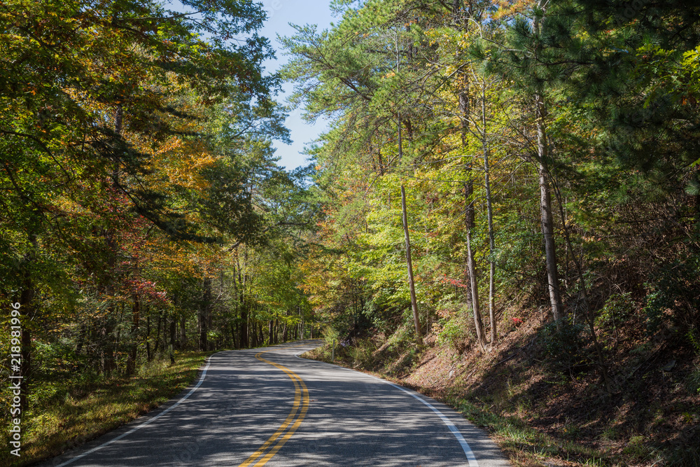 The Cherohala Skyway (sometimes called the Overhill Skyway) is a 43-mile (69 km) National Scenic Byway that crosses the  Tennessee - North Carolina border...Copr 2018 JMBailey