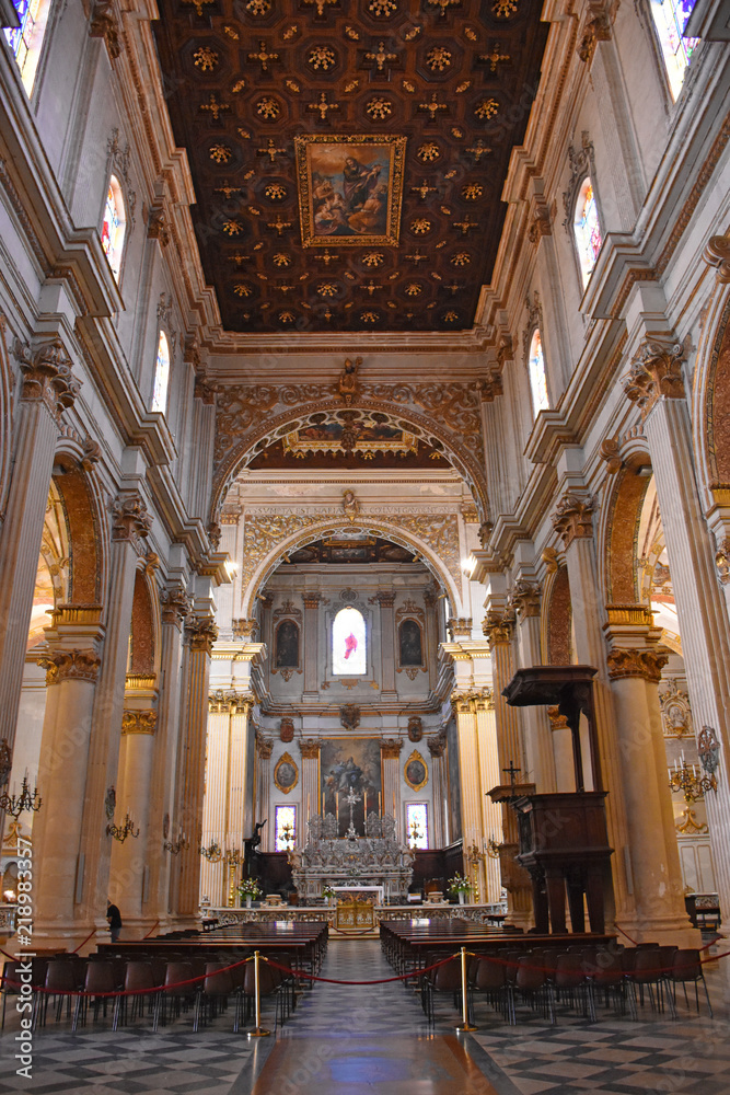 Italy, Lecce, Cathedral of Santa Maria Assunta, interiors and details.