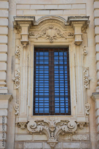 Italy, Lecce, Duomo square, in Baroque style, bell tower, view and architectural details.