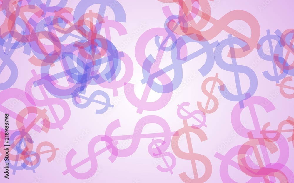 Multicolored translucent dollar signs on white background. Red tones. 3D illustration Multicolored translucent dollar signs on white background. Red tones. 3D illustration