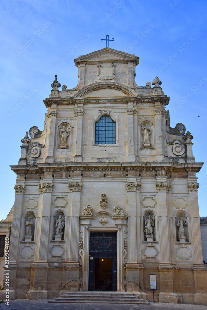 Italy, Lecce, 3 June 2018, typical baroque style church