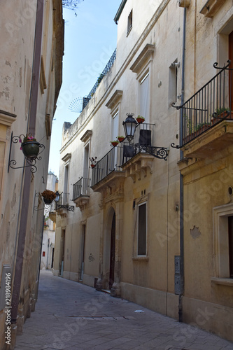 Italy, Lecce, ancient buildings and streets of the old town, views and details, doors, windows and various architectures. © benny
