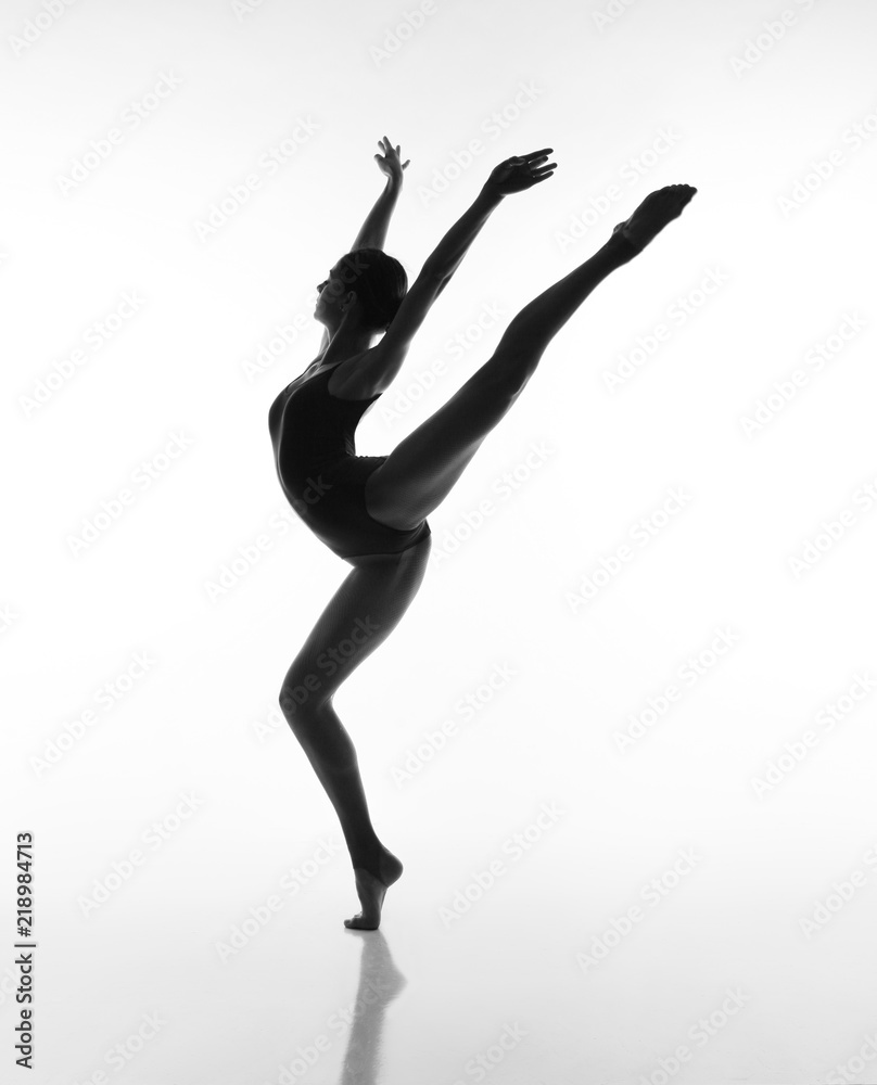 Flexible girl in blacklight
