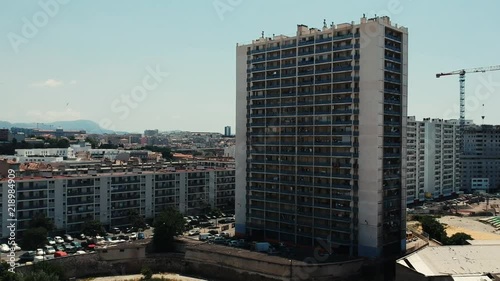 Aerial view truth the most dangerous north ghetto of Marseilla