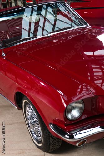 red retro car headlight © kuznechik42