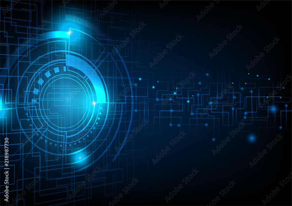 Circuit lines and abstract circle background Circuit lines and abstract circle background